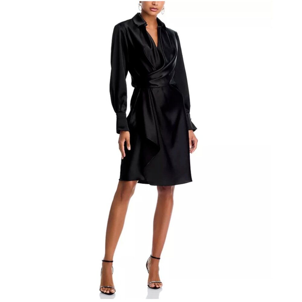 BRAND NEW Short Satin Long Sleeve Dress - Exclusive - SIZE 14